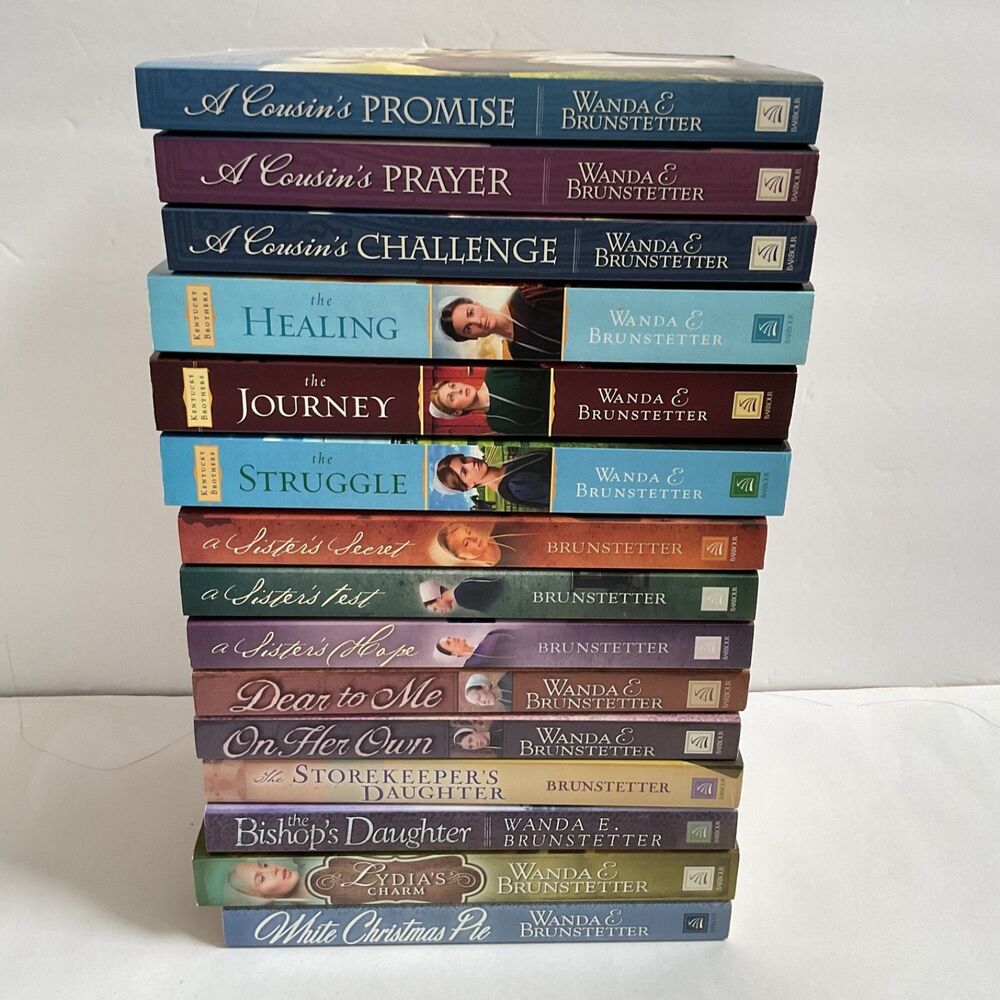 15 Book Lot Wanda E Brunstetter Indiana Cousins Kentucky Brothers Trilogy Signed